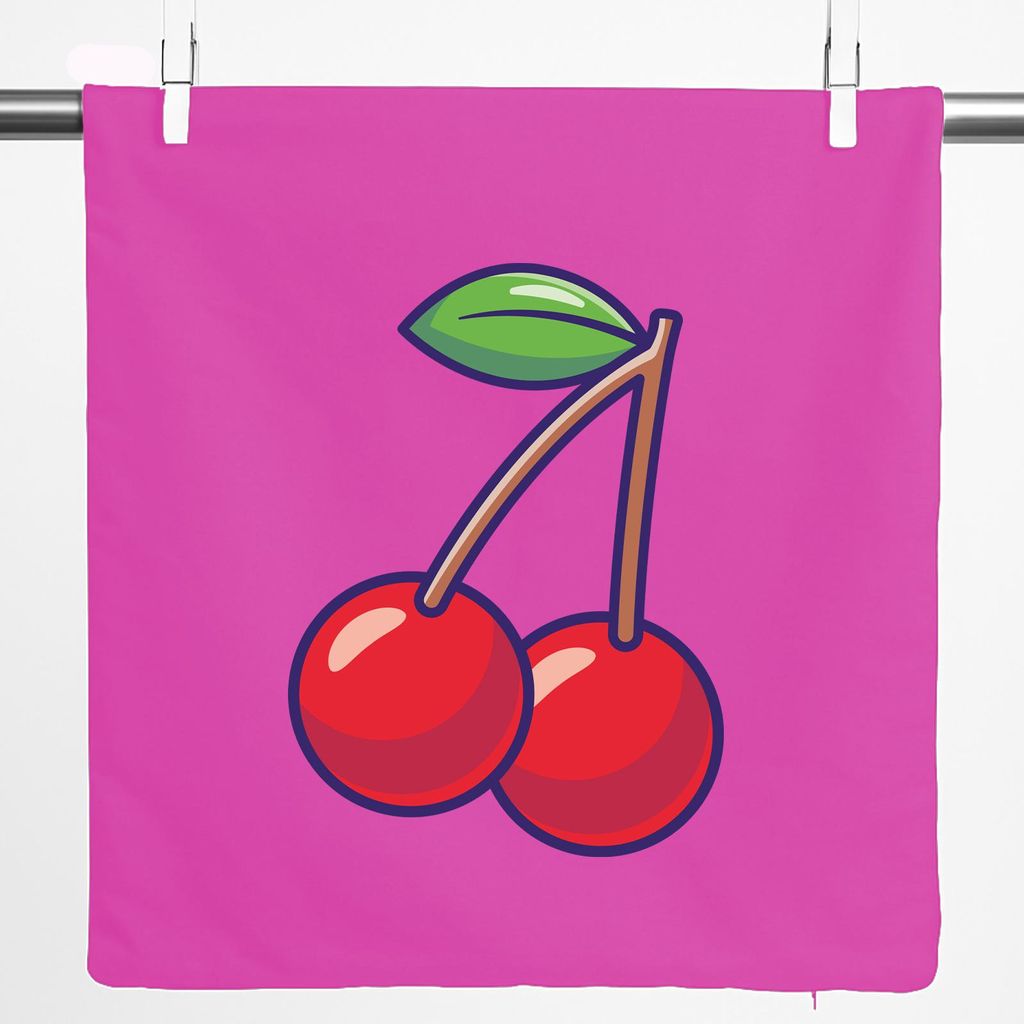 Huuraa Kissenbezug Kirsche Comic 40x40cm Fuchsia Baumwolle Dekokissenbezug Geschenkidee
