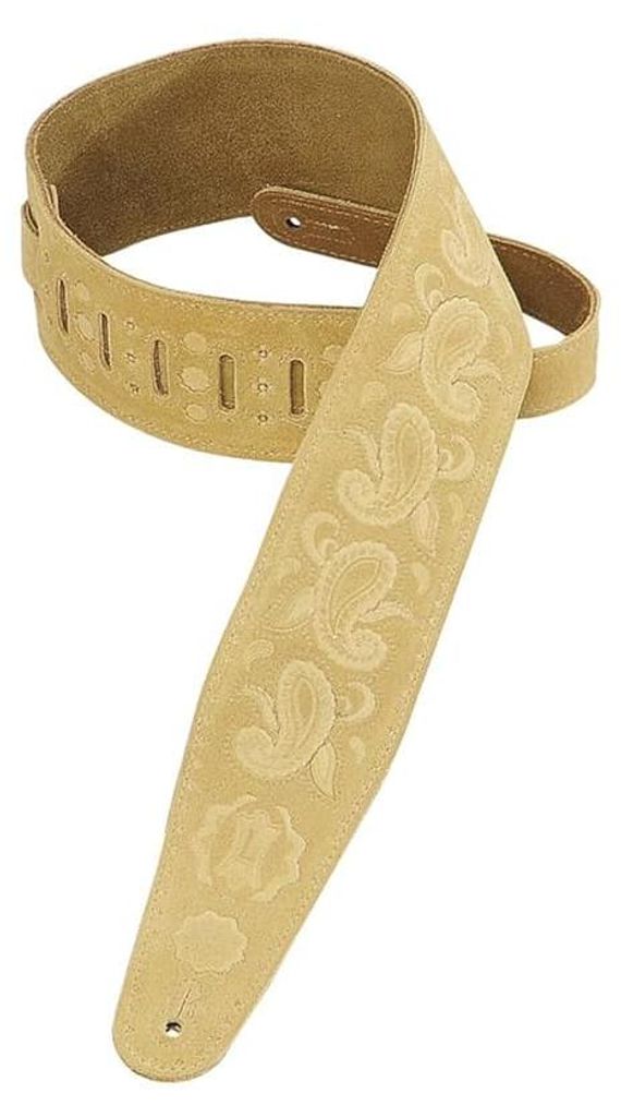 Levys Leathers PMS44T03-TAN 3'' Suede Leather Guitar Strap Tan