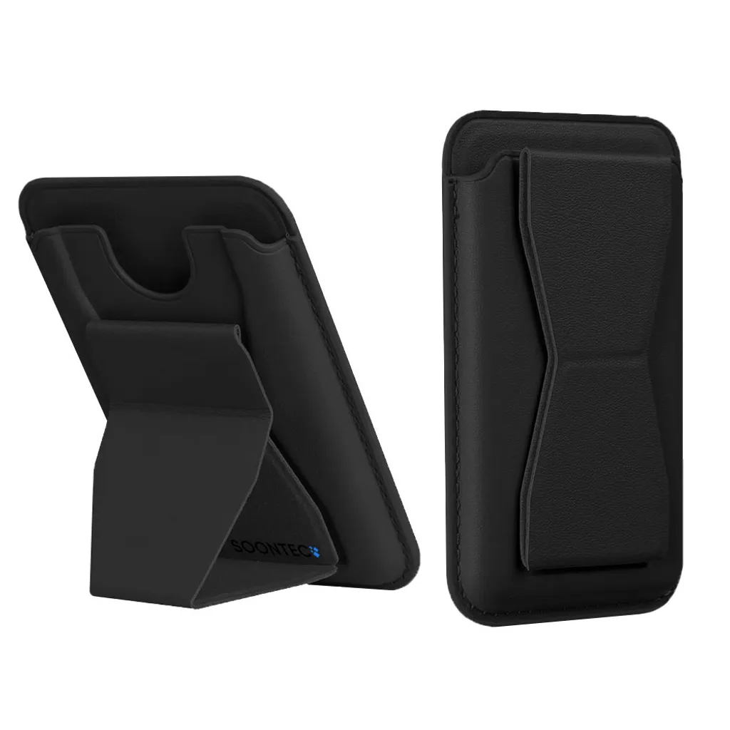 SOONTEC super portafoglio magnetico porta carte di credito azzurro ultra sottile con supporto