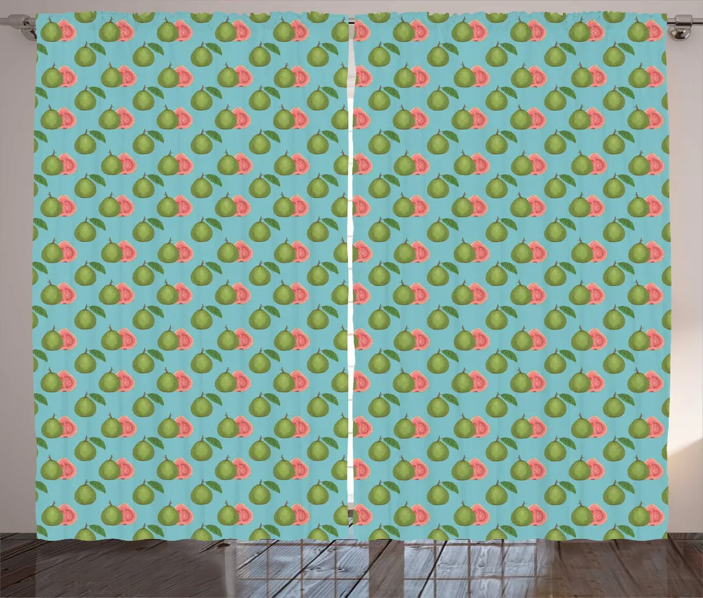 Rideau pour Grande Fenêtre de Salon Motif Tropical Exotique 280x225cm