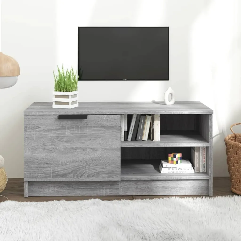 Mobile TV 80cm Grigio Sonoma | Supporto Multimediale Design 2025