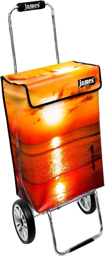 James Einkaufstrolley - SUNSET - stabiler Einkaufswagen mit individuellem Design - einfarbig: orange in Ausführung: Chrome19