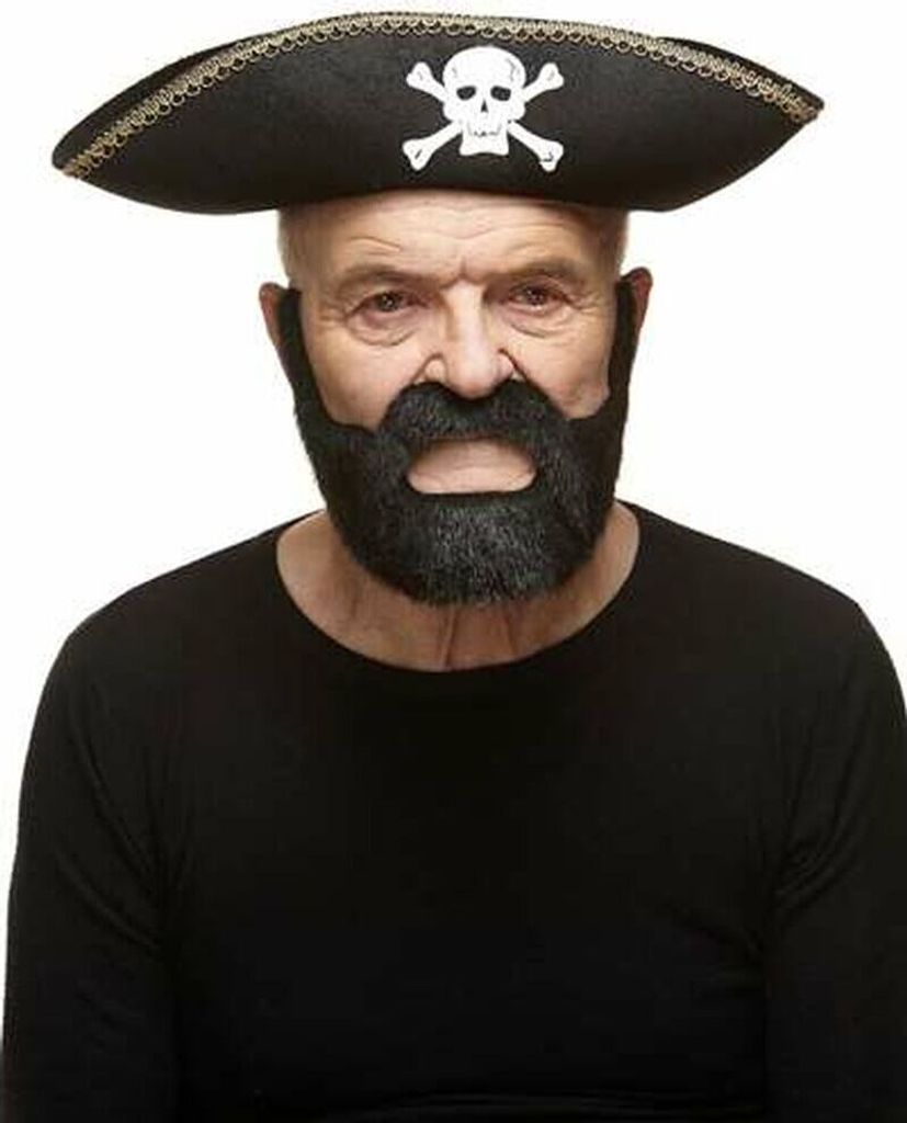 My Other Me False Beard Schwarz Einheitsgröße Fake Bart Kostüm Accessoire