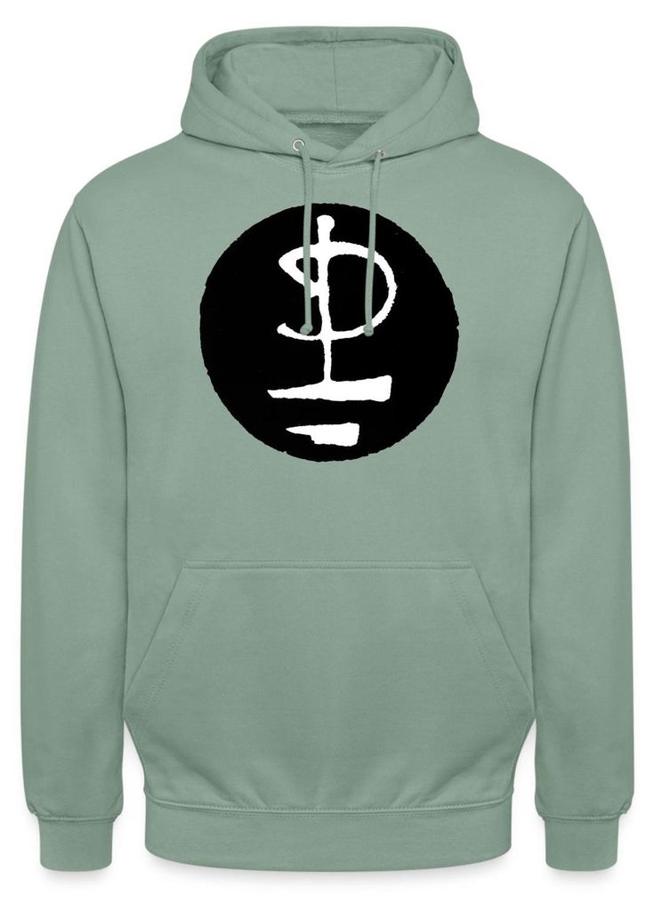 Spreadshirt Pink Floyd Logo Schwarz Weiß Uni Hoodie, 3XL, Graugrün