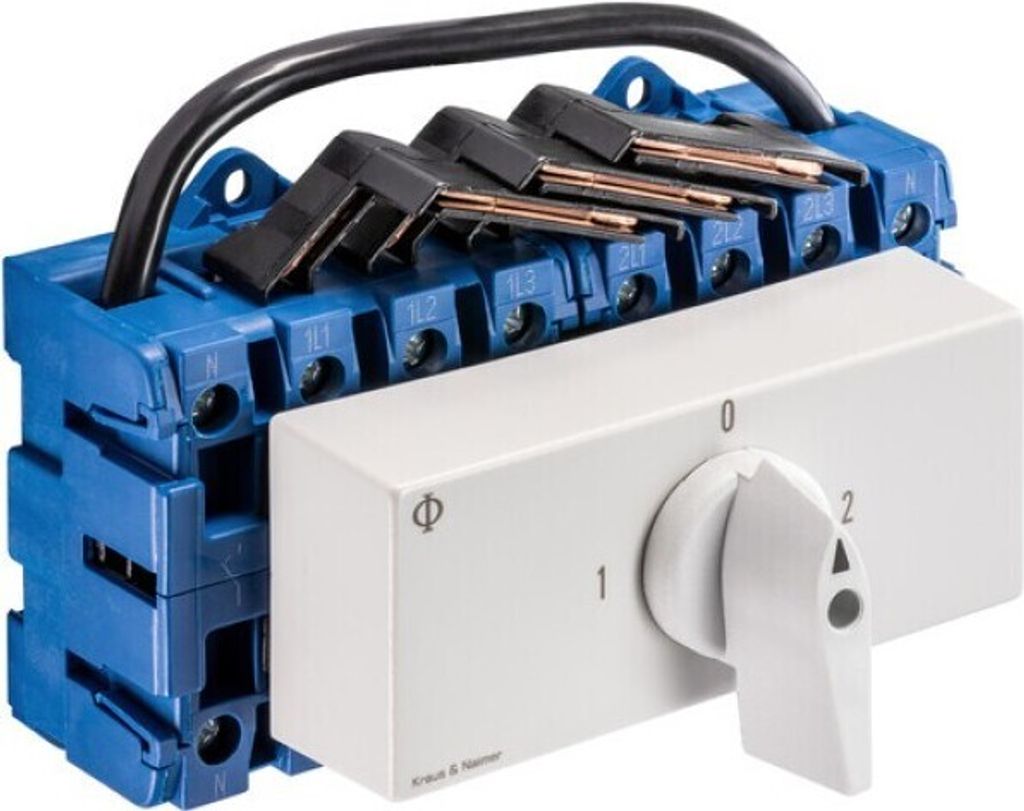 Kraus & Naimer 1-0-2 Umschalter, 4-p., Schnappbef., Ith=63A, P=22kW (AC23B, 400V AC), 25 mm², 1 Stk.