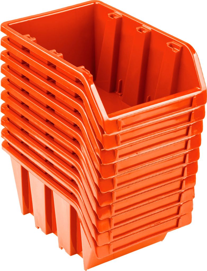 10x Sichtlagerbox Sortierbox Lagerbox Stapelbox orange NP10 Lagersystem