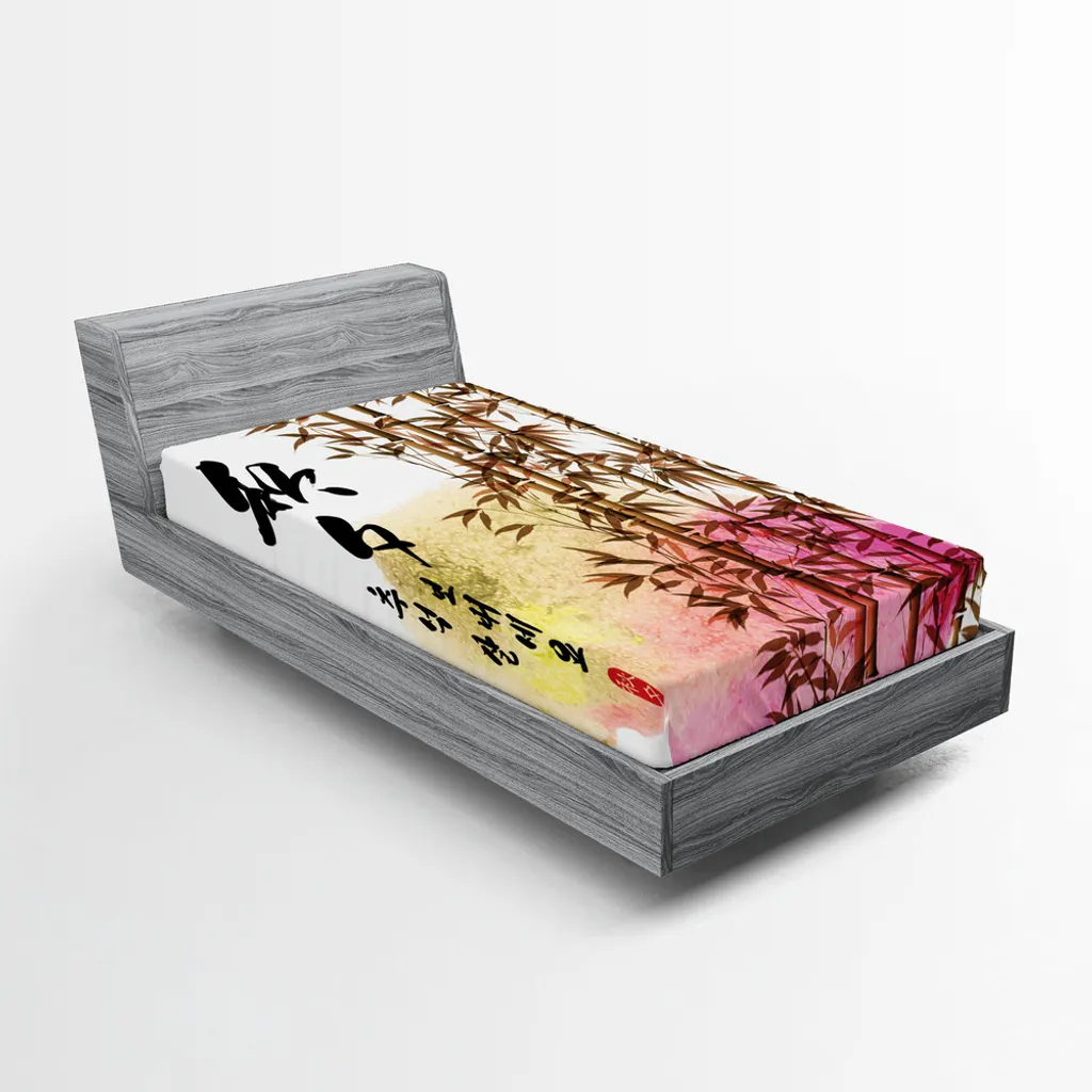 Lenzuolo con Angoli 180x200 ABAKUHAUS in Bambù: Stile Giapponese Autunnale - 2