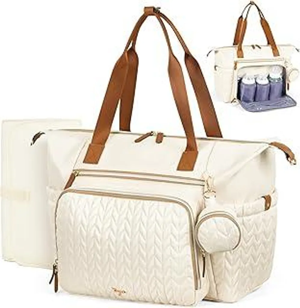 Borsa Fasciatoio Viaggio Beige: Zaino Multifunzione Termico per Neonati