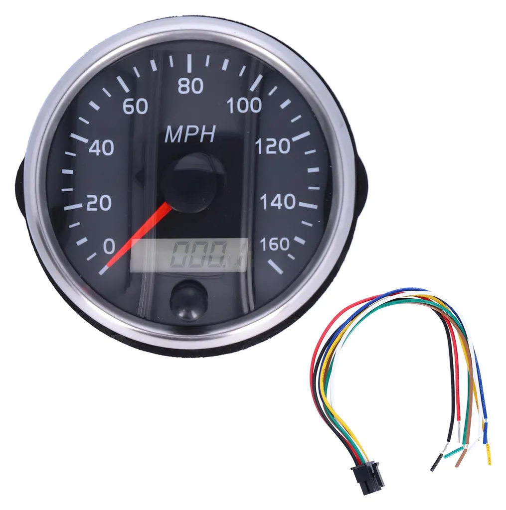 Tachymètre universel 85mm pour bateau et voiture 160 mph rétroéclairage LCD