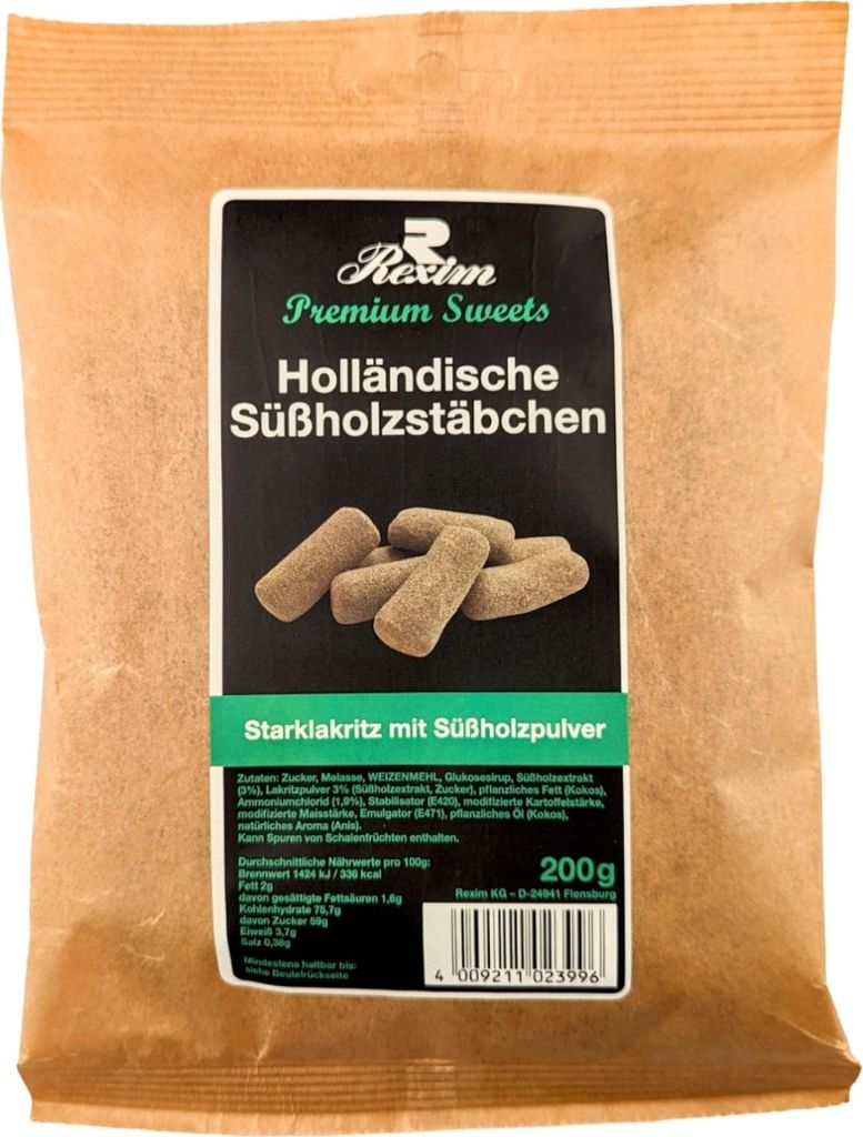 Rexim Premium Sweets Holländische Süßholzstäbchen 200g