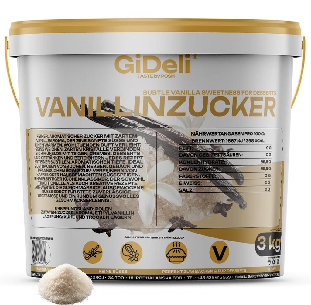 Vanillinzucker 3kg Intensiv Vanille Aroma Backaroma Gebäck Produktbild 