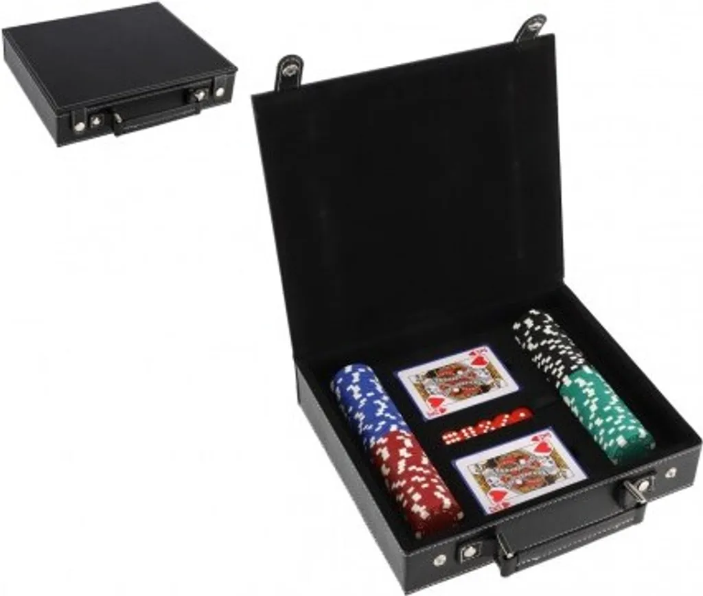 Mallette de Poker de Voyage 100 Pièces avec Accessoires et Boîtier