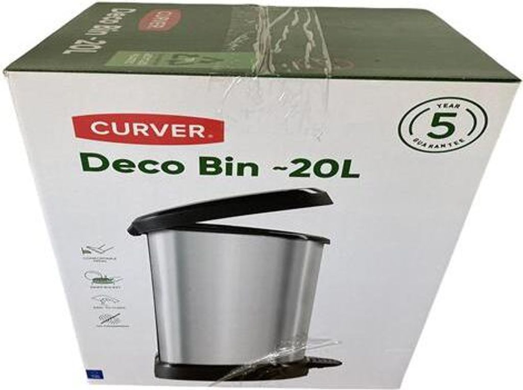 Curver Tretmülleimer Deco D-Form 15L Silbern Produktbild 14