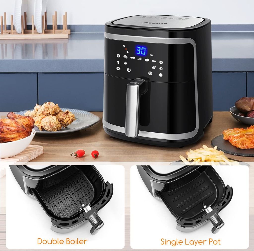 Aigostar Cube - Heißluftfritteuse 7L XXL, Airfryer 1900W, 7 Produktbild 6