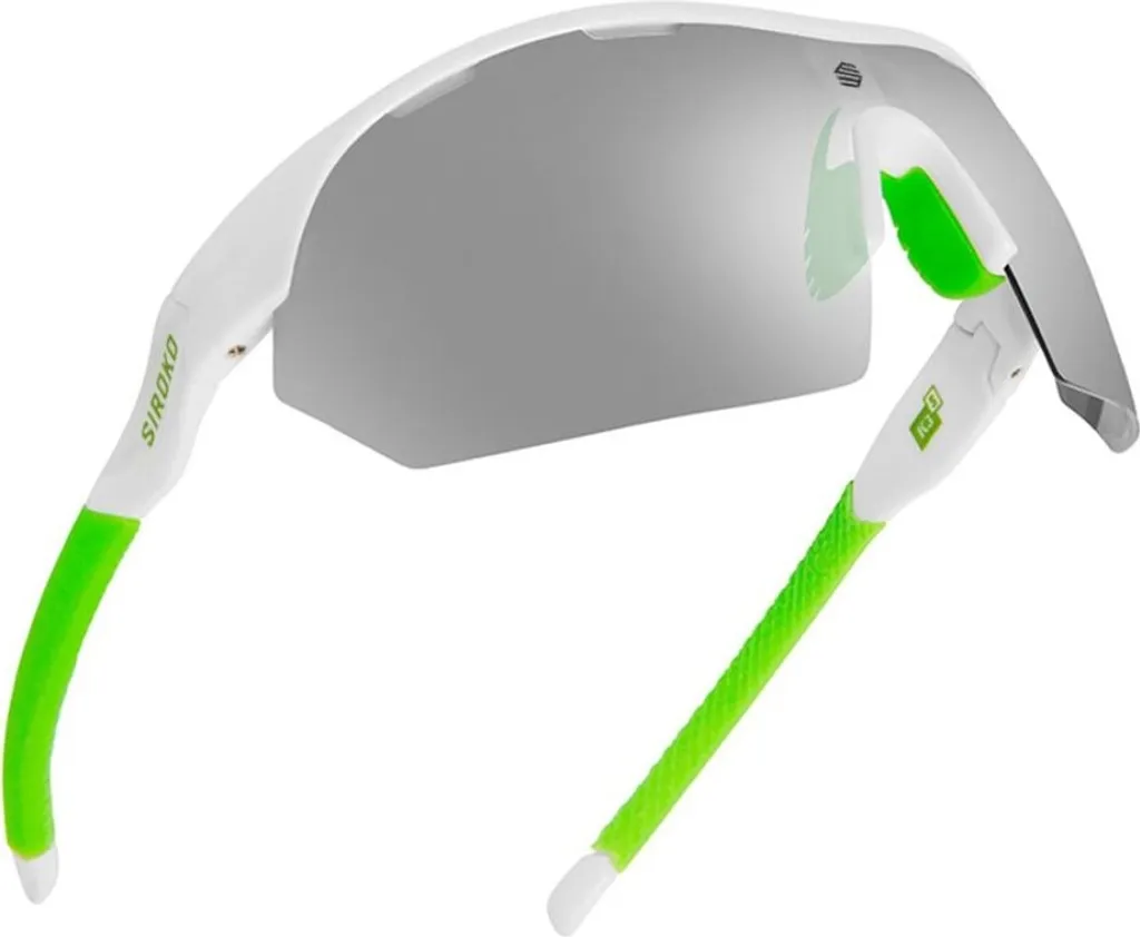 Siroko K3s Blanc lunettes photochromiques avec écran Green Mirror sport