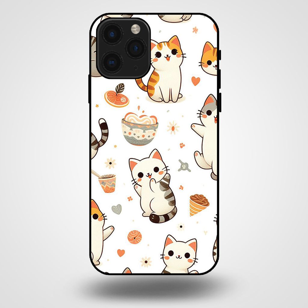 Smartphonica Handytasche für iPhone 11 Pro mit Katzenmotiv - TPU Rückseitenschutzhülle Katzen Design