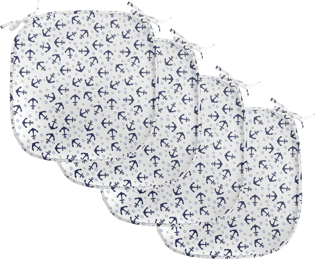 ABAKUHAUS Lot de 4 Coussins de Chaise Bleu Marine 40x40cm Imperméables