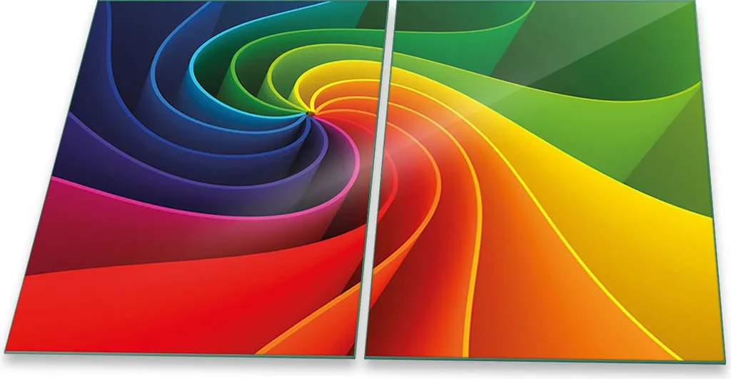Copri Fornelli Universali 2 Pezzi Vetro 40x52 cm - Piastre Astratte Antiurto