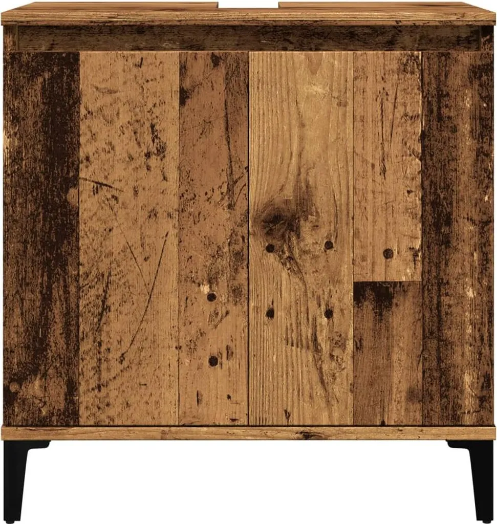 Meuble de Rangement sous Évier Aspect Bois pour Optimisation d'Espace