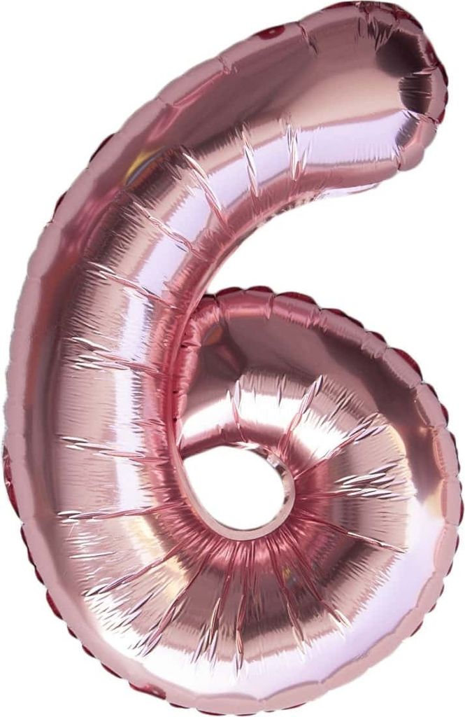 Oblique Unique 1x Folien Luftballon mit Zahl 6 Geburtstag Produktbild 