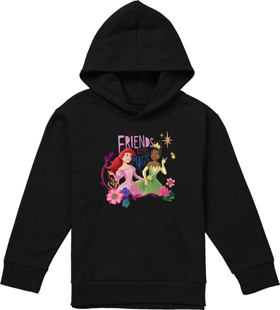 Disney Princess - "Friends Are Magic" Kapuzenpullover für Kinder, meliert TV22220 (152-158) (Schwarz)