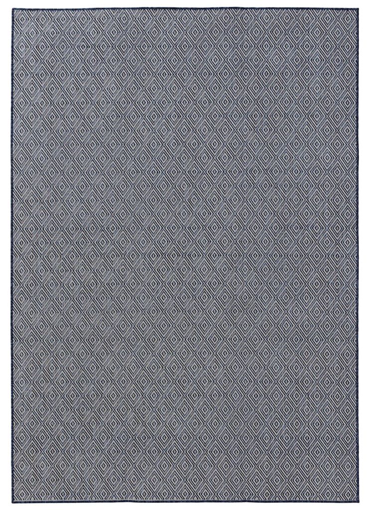 In- & Outdoor-Teppich Lou Blau 200x300 cm Wohnzimmer Rechteckig Muster Modern Kurzflor benuta Skandinavisch