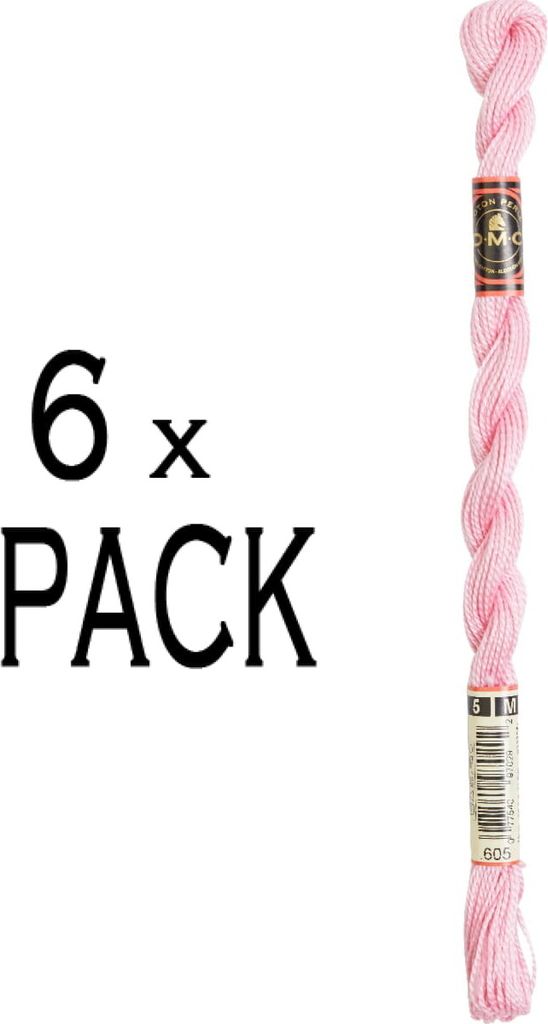 6x DMC Gimpengarn Stärke 5, 15 m, 115ar/5-605