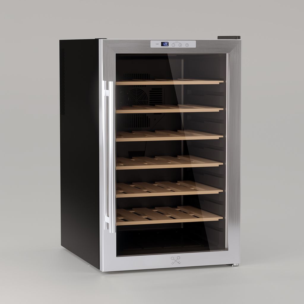Les Petits Champs Weinkühlschrank CAVC28 / 28 Flaschen / 11°C - 18°C / Digitales Bedienfeld /5 Böden