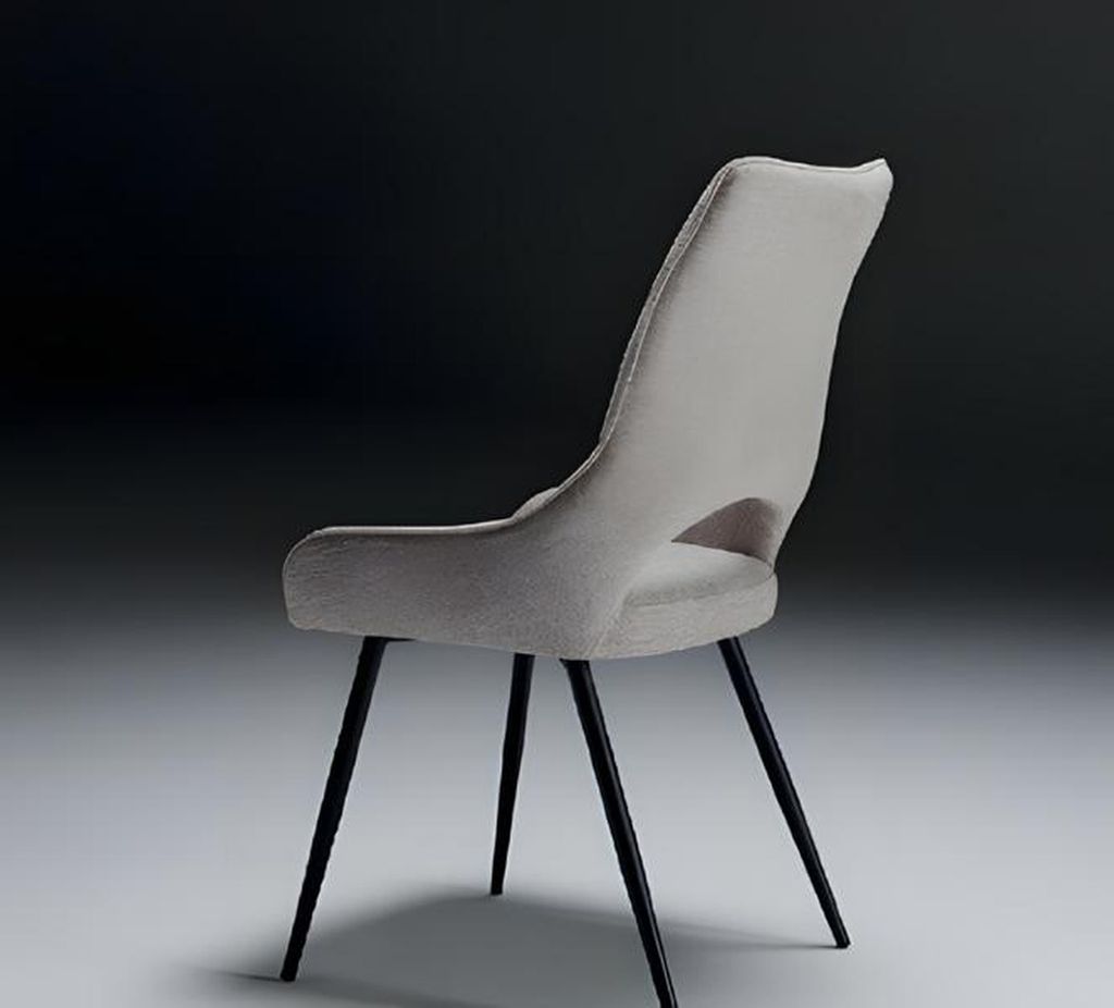 Stuhl Design Polster Holz Stuhl Stühle Sitz Lehn Grau Esszimmer Luxus