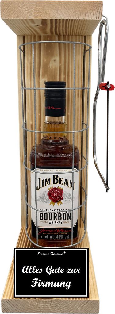 Jim Beam - Alles Gute zur Firmung - Eiserne Reserve Gitterkäfig Geschenk zur Firmung
