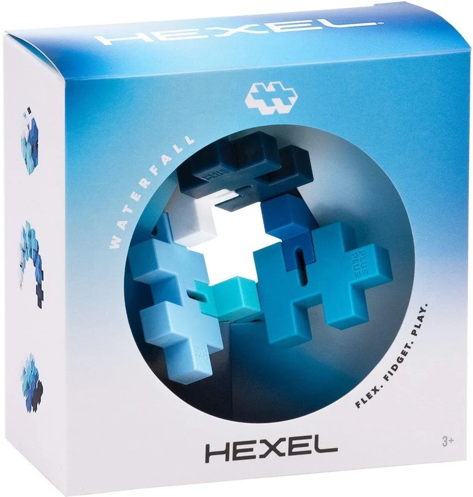 Plus-Plus Hexel Flex bleu jeu de construction 2D et 3D modulable - 6