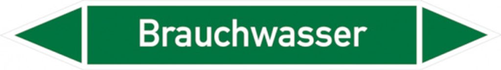 Dreifke Rohrleitungsetikett, Brauchwasser | Folie selbstklebend | 187x26 mm,...