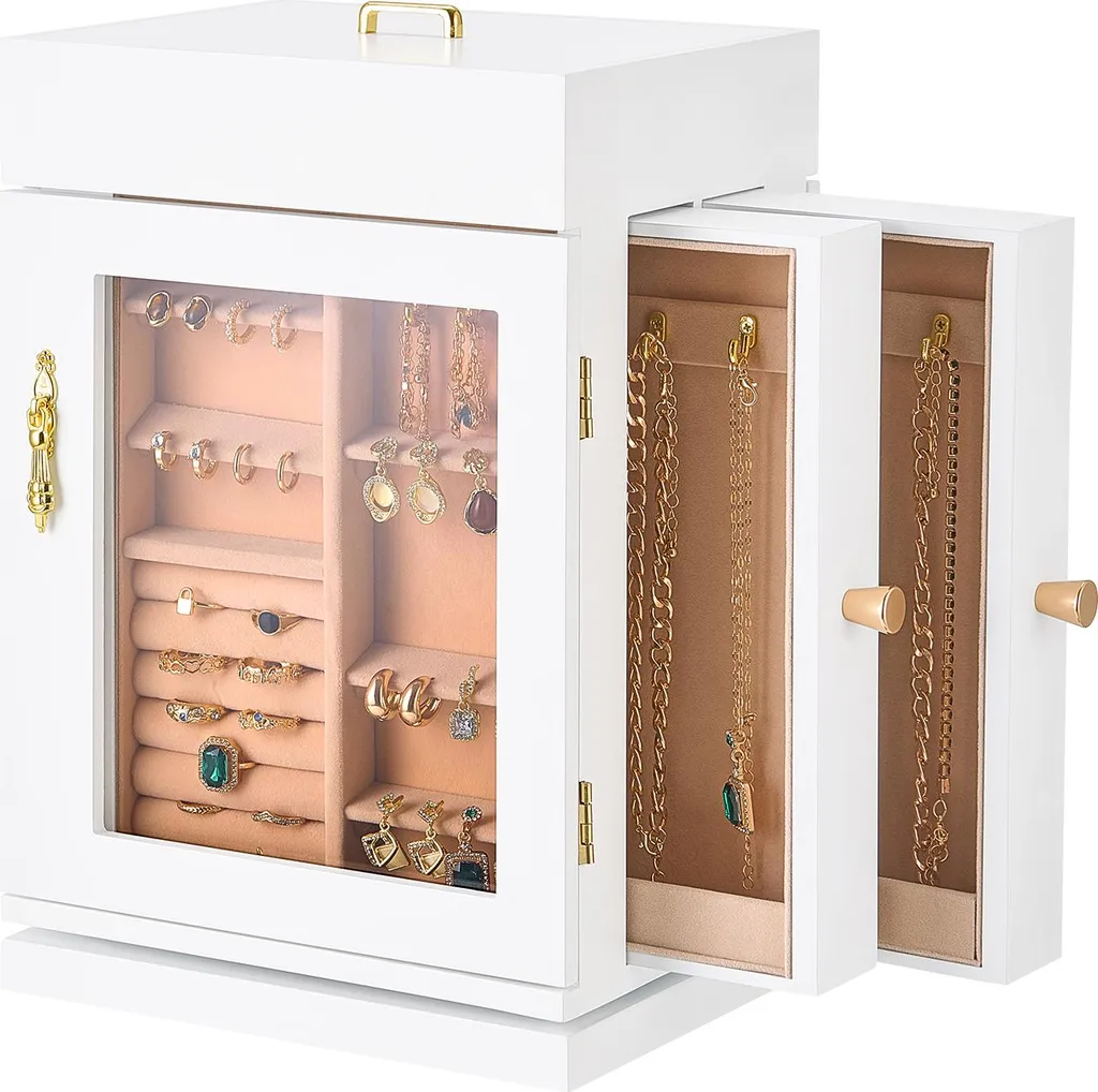 VEVOR Portagioie Girevole 360° | Organizer Gioielli con Chiusura Magnetica