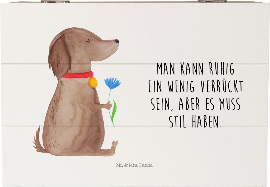 Mr. & Mrs. Panda Box Hund Blume 22 x 15 cm - Weiß - Produktbild 