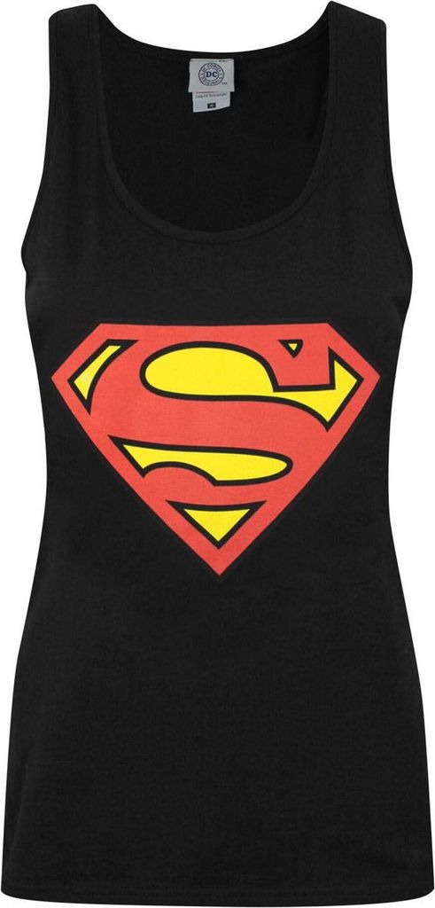 Damen Tanktop mit Superman-Logo NS4226 (XL) (Schwarz)