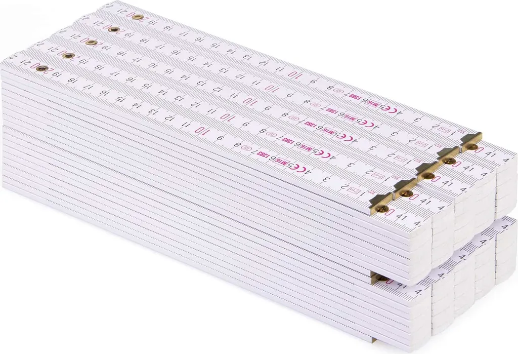 Mètre pliant 2m pour artisans et chantiers Block 72 blanc - Lot de 10