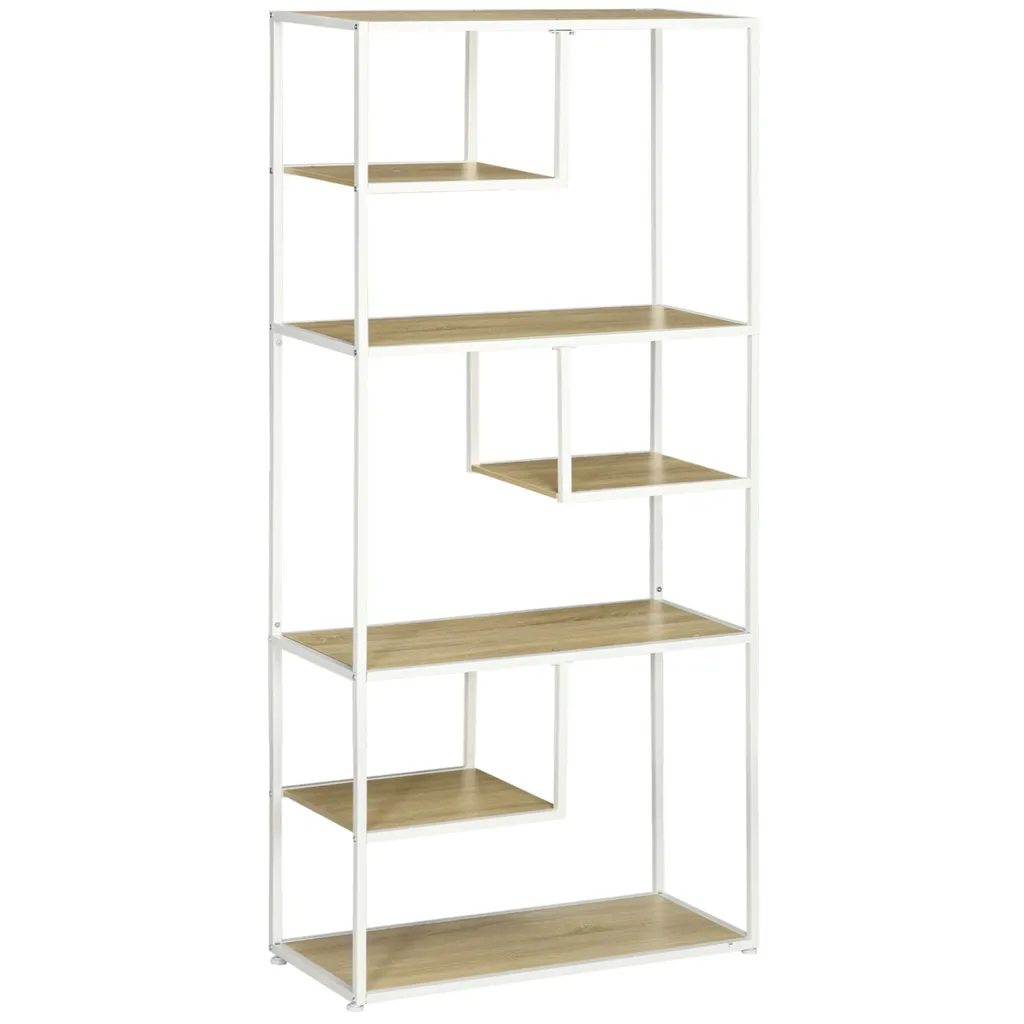 Étagère de Rangement Style Industriel 7 Niveaux pour Salon et Cuisine