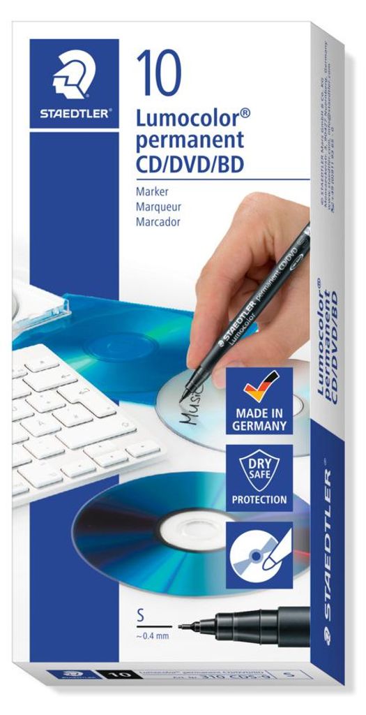 Staedtler Lumocolor permanent CD / DVD 310, Czarny, 1 szt. Zdjęcie produktu 