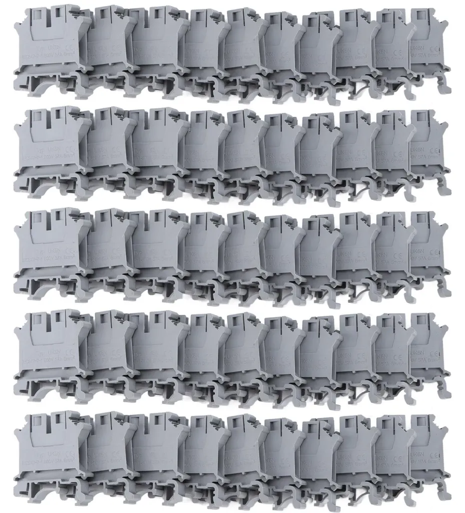 Borne de raccordement cuivre pur UK-6N 57A haute tension, rail DIN x50