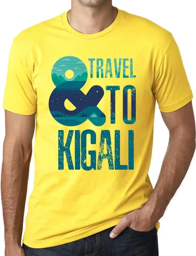 Herren Grafik T-Shirt Und Reisen nach Kigali – And Travel To Kigali – Öko-Verantwortlich Vintage Jahrgang Kurzarm Lustige Druck Geburtstag Ges...