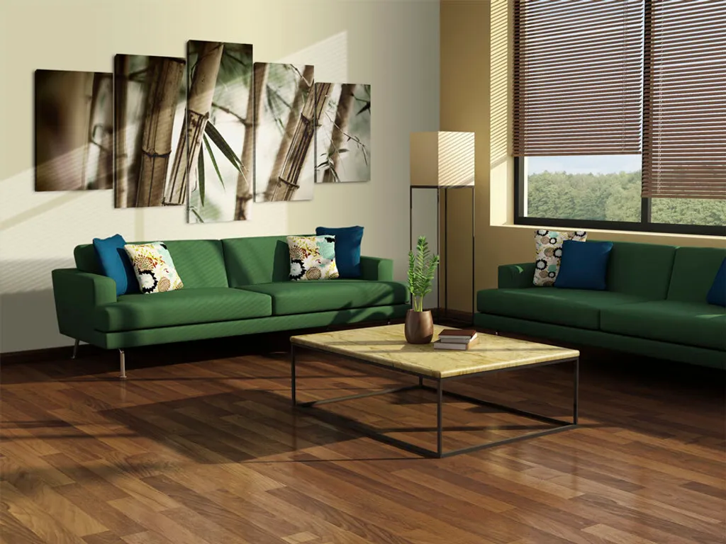 Quadro Moderno Natura Bambù 200x100 XXL - Set 5 Pezzi Arredo Zen - 2