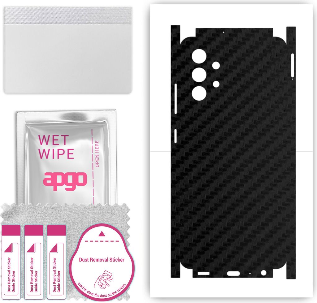 apgo Rückseite + Seiten Schutzfolie, Skin, kompatibel mit Samsung Galaxy A32 4G, Hinten Displayschutzfolie aus Vinylfolie, kratzfest, einfache Mon...