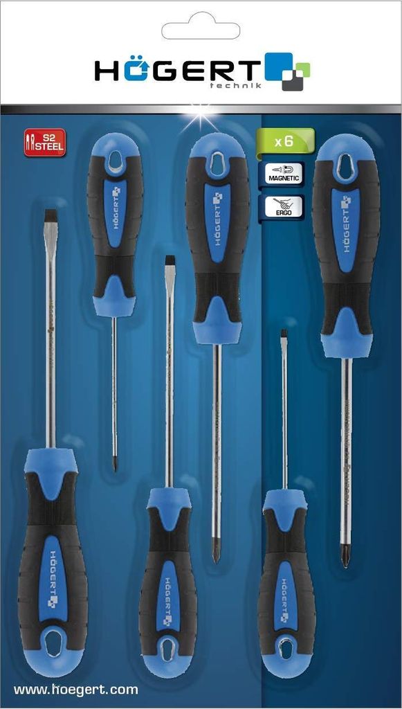 Högert Technik, 6er-Set Schraubendreher, S2 Stahl, HT1S095