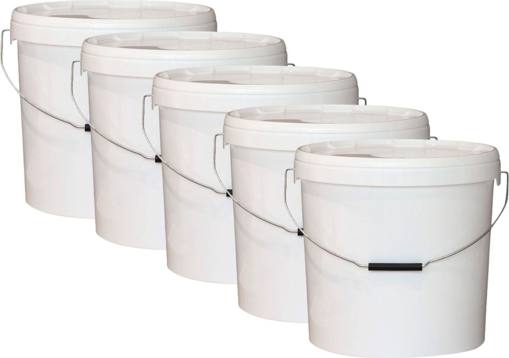 5 secchi per miele da 25 kg, secchi bianchi da 20 litri in Immagine del prodotto 