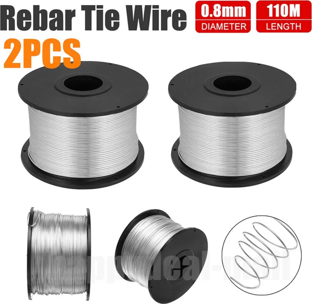 2 pièces de fil de ligature acier Rebar 110m 0,8 mm acier Image du produit 