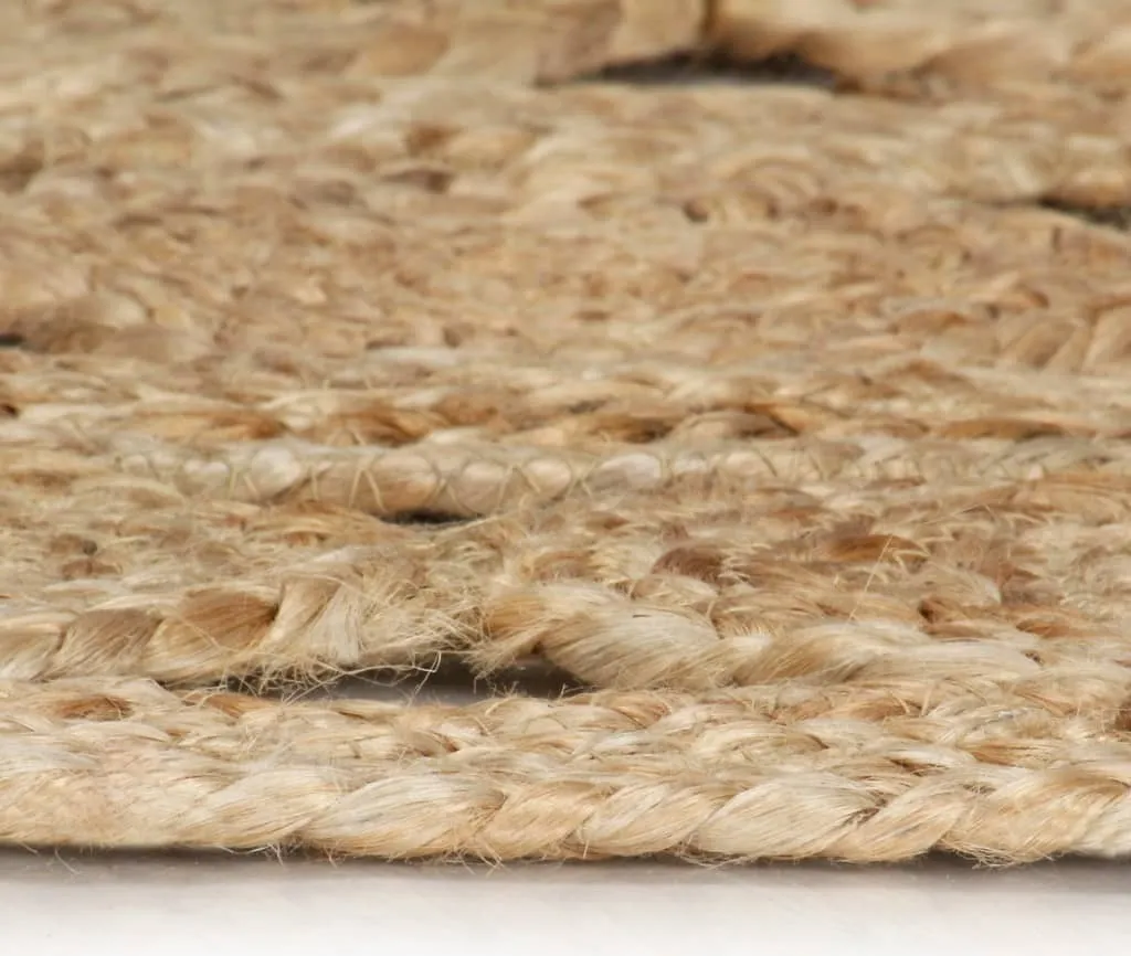 Tapis Fait Main en Jute Tressé 90 cm - Style Naturel et Bohème Chic - 3