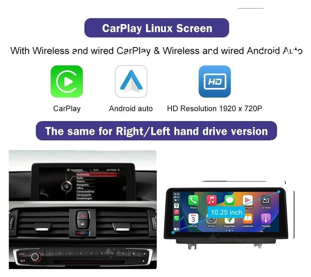 Carplay, wyświetlacz multimedialny, obsługa Android Auto, Zdjęcie produktu 