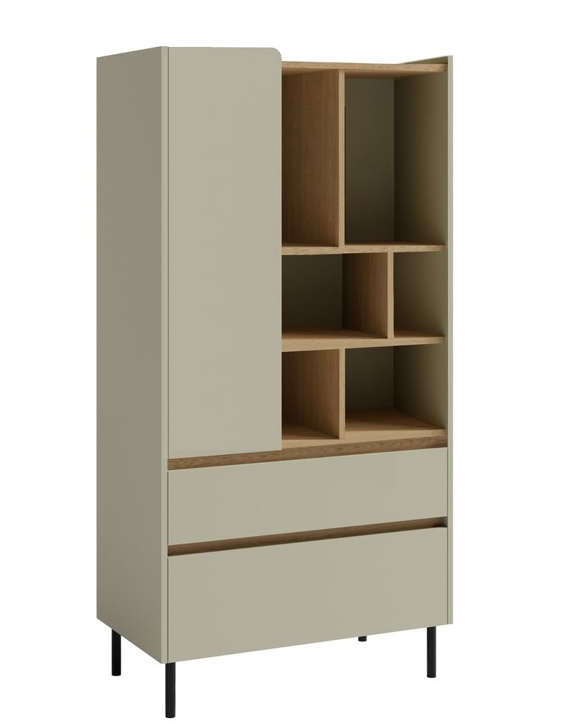 Marmex Mehrzweckregal LUCA LC6 Eiche baltic dune+Eukalyptus 80x165x40 cm Kommode