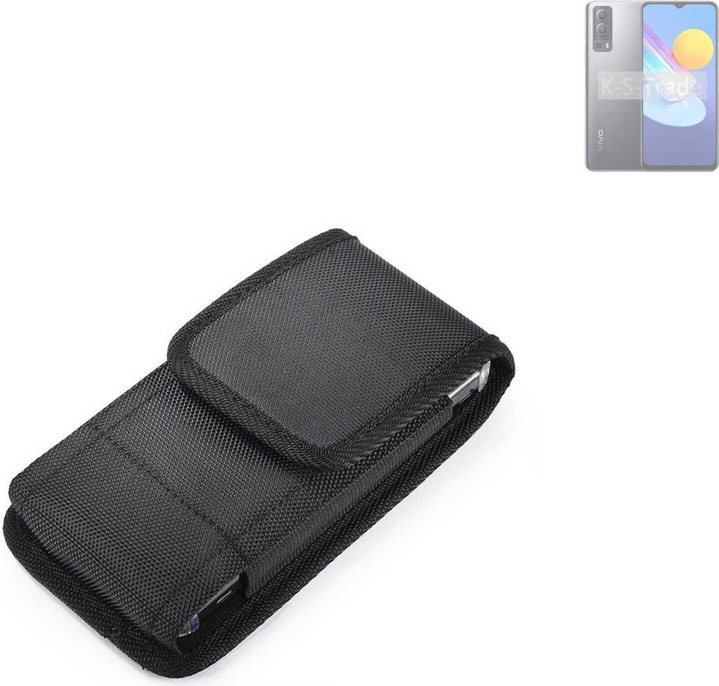 Holster Gürteltasche kompatibel mit Vivo Y72 5G Holster Gürtel Tasche wasserabweisend Handy Hülle Schutz Hülle Outdoor schwarz K-S-Trade
