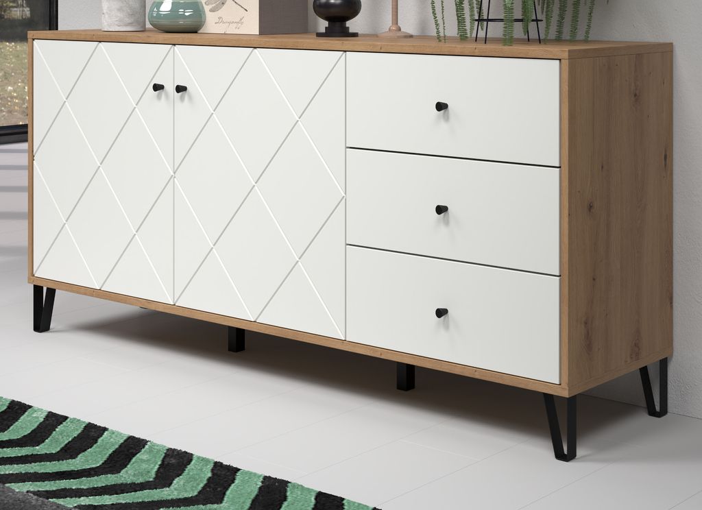CALICOSY - Sideboard 2 Türen und 3 Schubladen Nachbildung Produktbild 